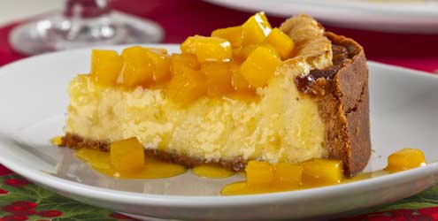 Torta gelada de maracujá com calda de manga (Cheese cake)