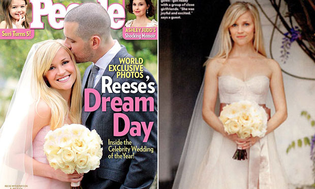 Vestido de noiva rosa Reese Witherspoon