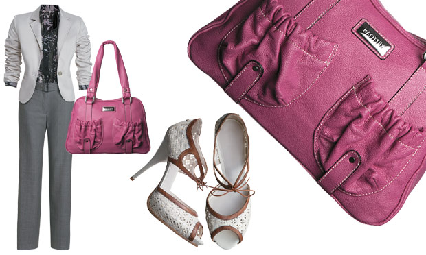 Calça, blazer e bolsa Calça, blazer e bolsa