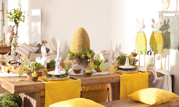 Mesa decorada para Páscoa