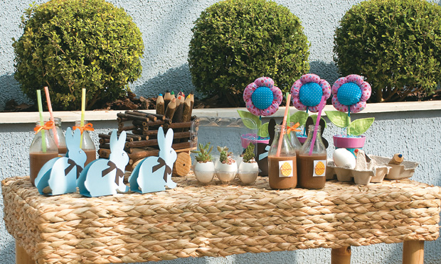 Mesa decorada para Páscoa Mesa decorada para Páscoa