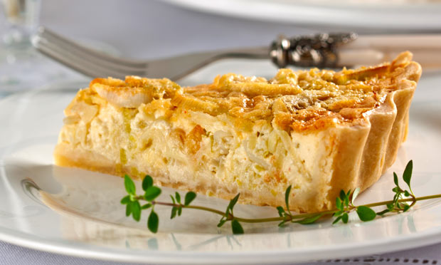 Quiche cremosa de alho poró Quiche cremosa de alho poró