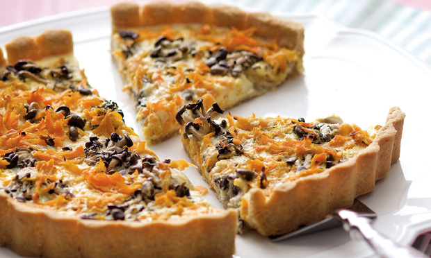 Quiche de cogumelo shimeji e cenoura Quiche de cogumelo shimeji e cenoura
