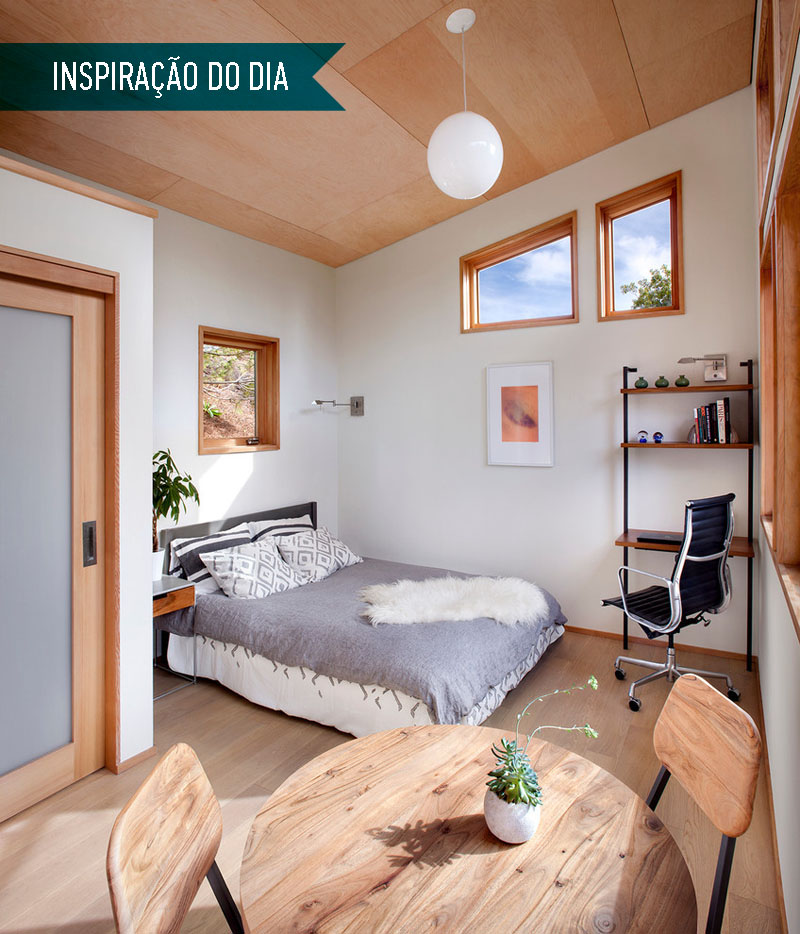Inspira&ccedil;&atilde;o do dia: quarto escandinavo com mini home office