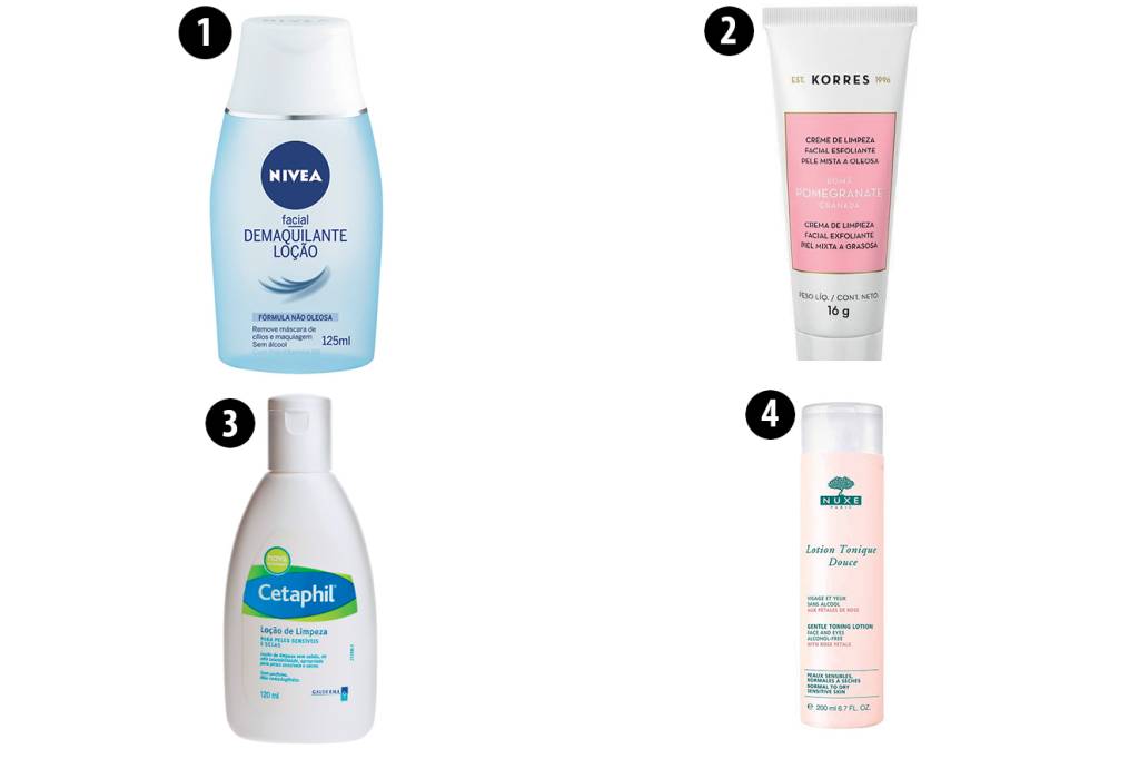 Produtos para limpeza de pele seca