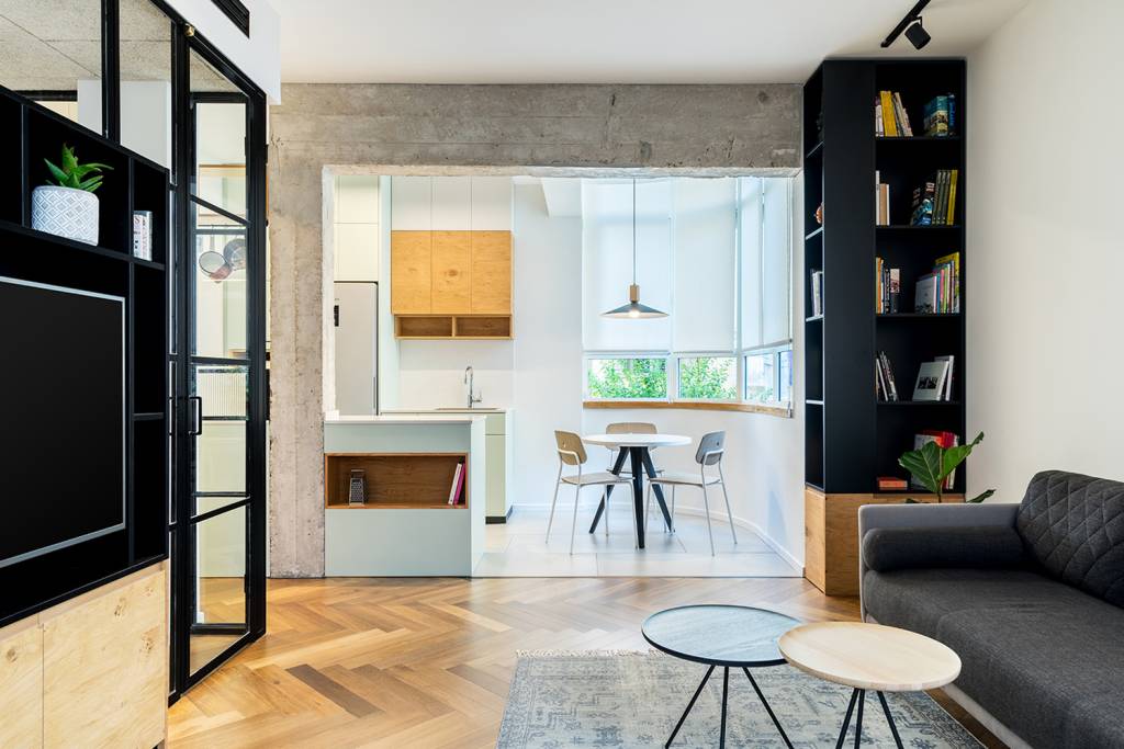 Apê de 53 m² em Tel Aviv com área de lazer e de trabalho