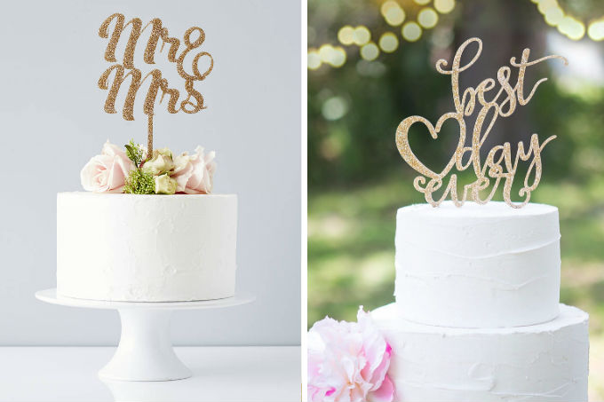 Topo de bolo diferente para casamento