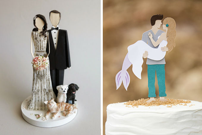 Topo de bolo diferente para casamento