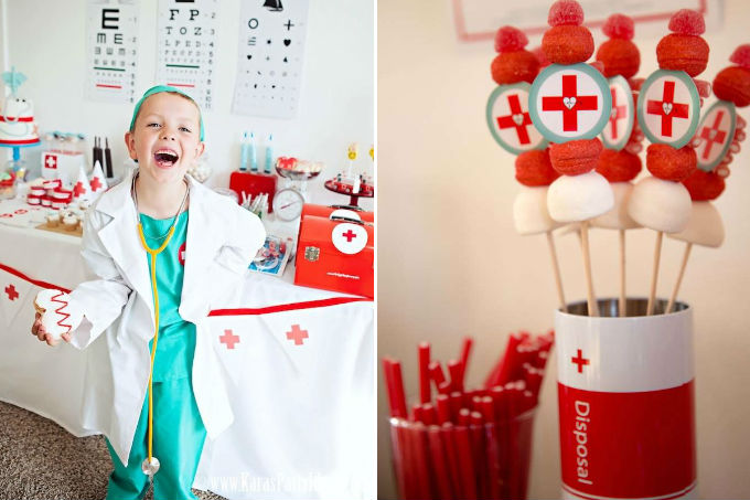 Festa infantil com tema médico