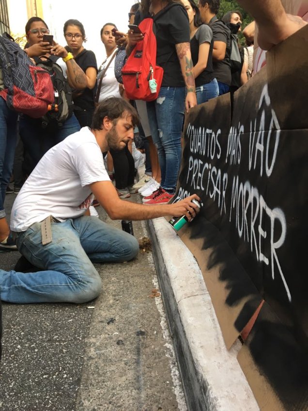 Protesto contra a morte de Marielle Franco e Anderson Gomes, assassinados no Rio