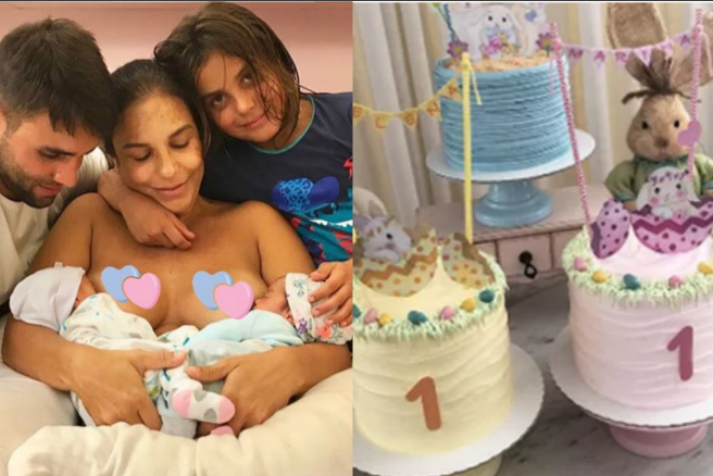 Ivete Sangalo celebra o primeiro mês das gêmeas