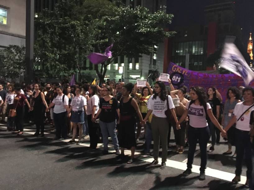 Protesto contra a morte de Marielle Franco e Anderson Gomes, assassinados no Rio