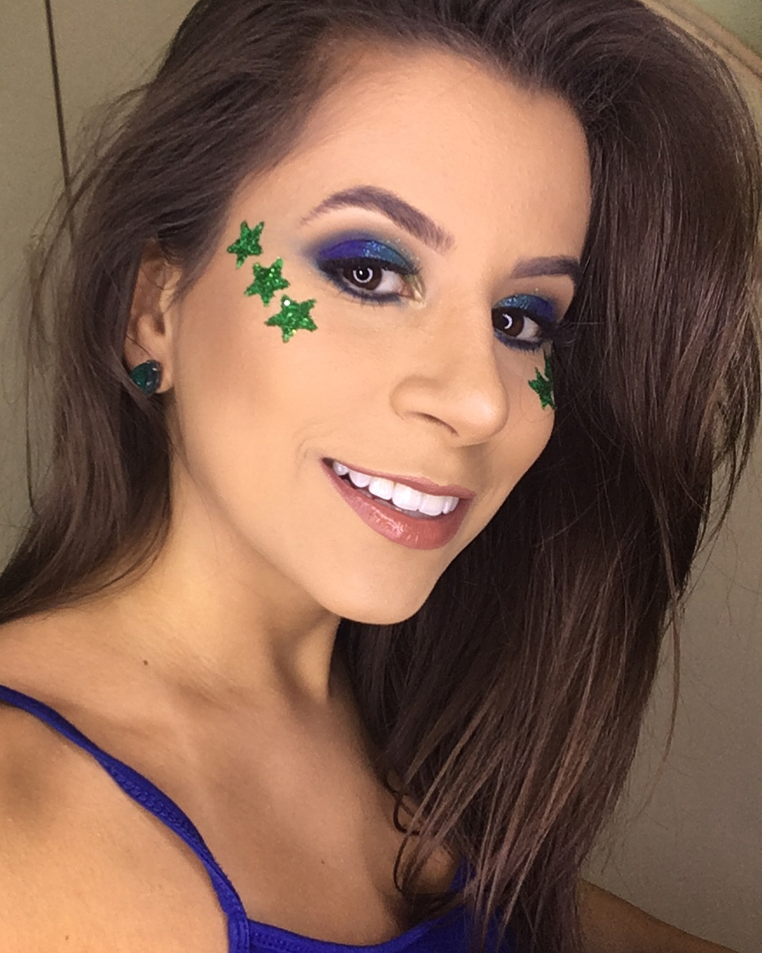 Maquiagem para o jogo do Brasil @tattibueno #maquiagem #makeup  #jogodobrasil #copadomundo #Gosto…