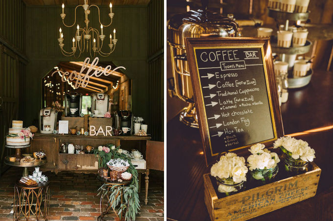 Mesa de café em casamento