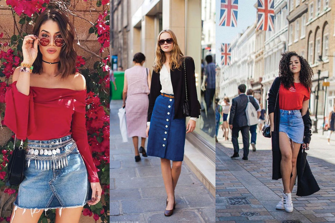 moda saia jeans 2019