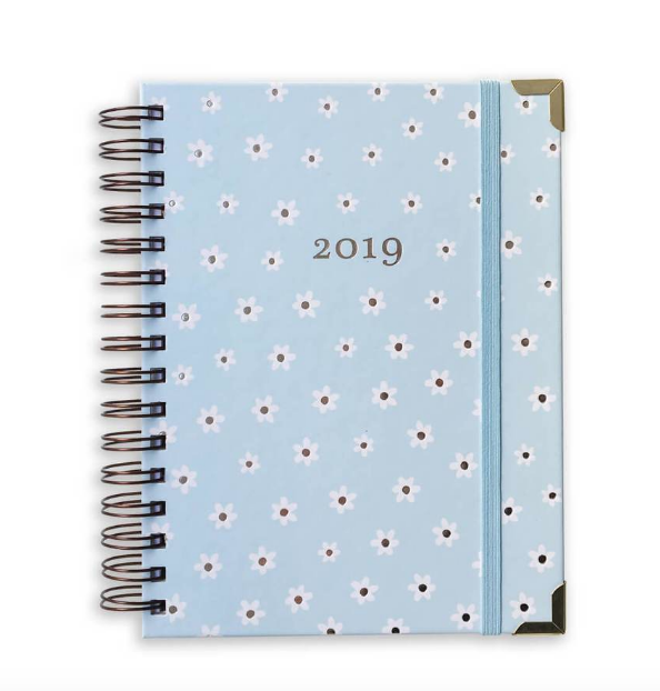 Planner 2019 - Azul Margarida, por R$ 159, no <a href="https://www.megemeg.com.br/collections/planners/products/planner-2019-azul-margarida?variant=8311328440407">site</a>