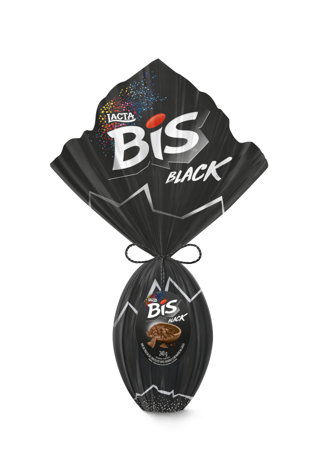 Lacta: Ovo Bis Black (240g). Preço médio: R$ 36, sob consulta.