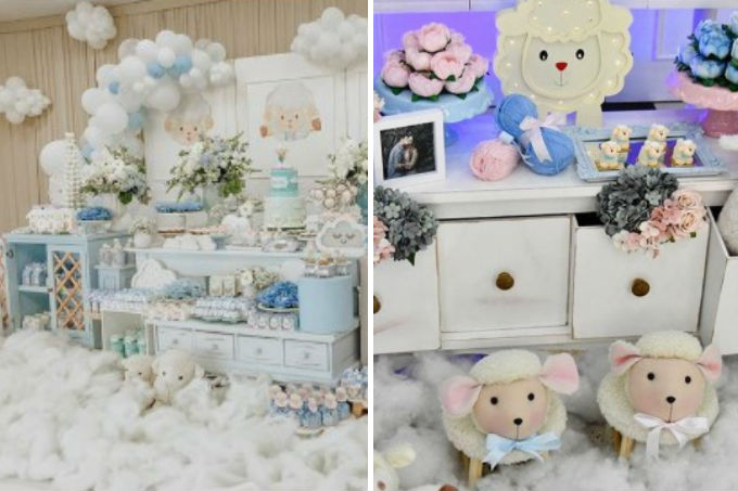 Ovelhinhas: Inspiração para um chá de bebê delicado