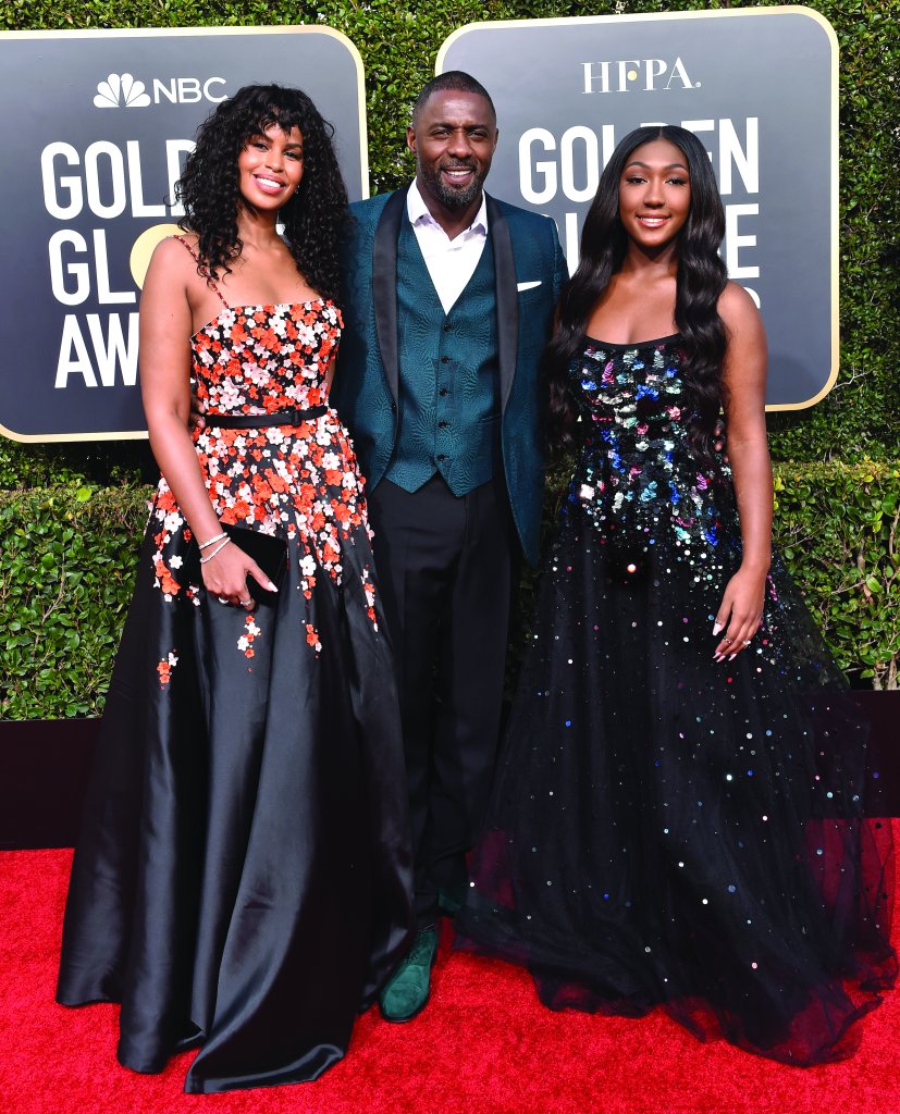 Idris Elba com a esposa Sabrina Dhowre e a filha Isan