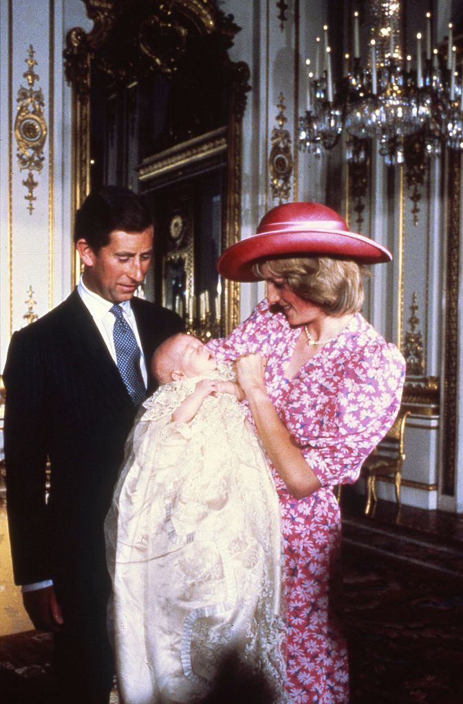 Diana e Charles no batizado do príncipe William