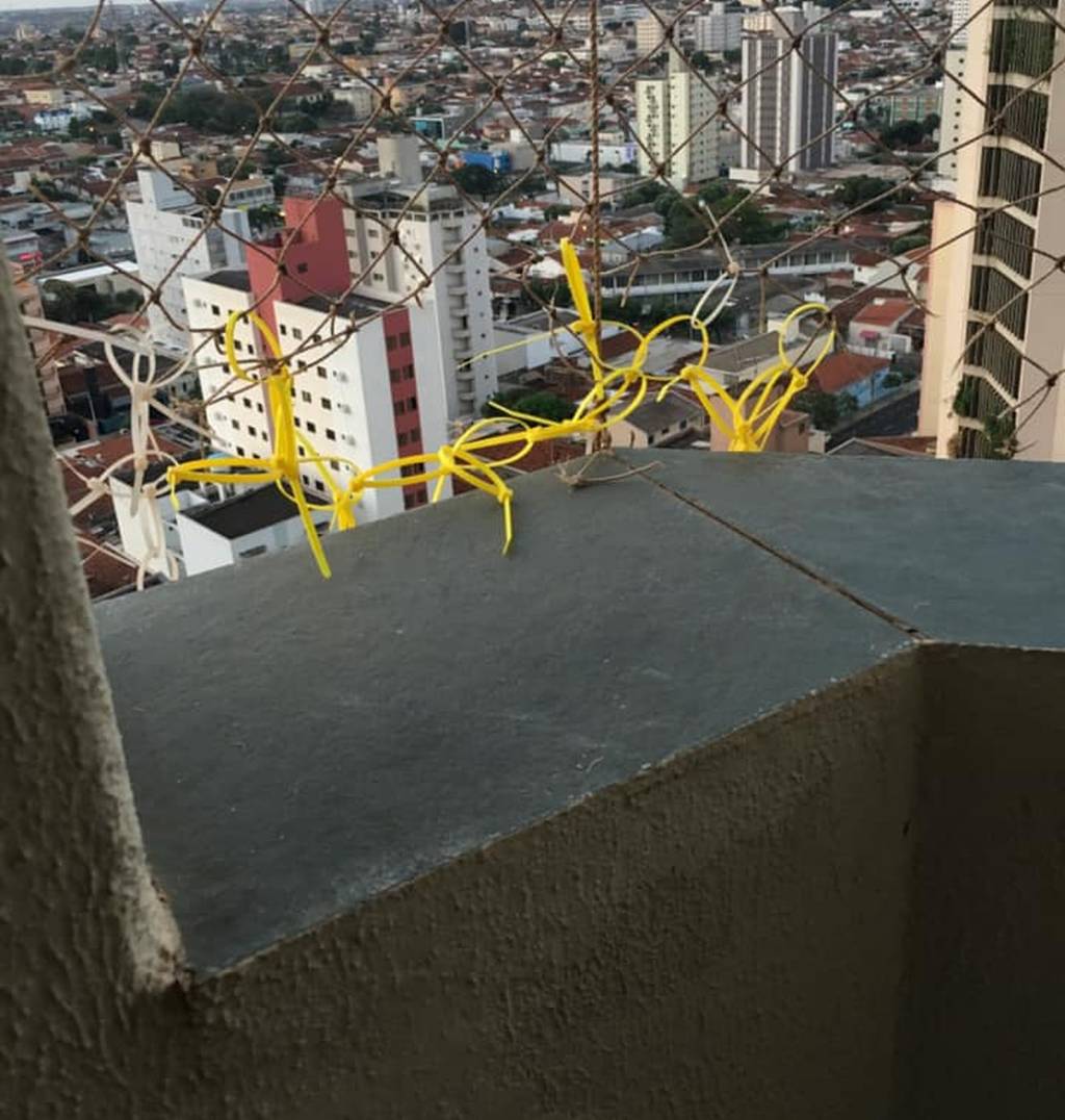 “Enforca-gatos” estavam sendo usados para consertar rede de proteção que estava rasgada