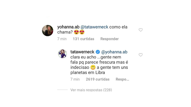 Tata Werneck anuncia possível nome de sua filha, que nasceu na manhã de quarta-feira (23)