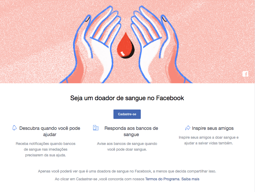 Doação de Sangue pelo Facebook