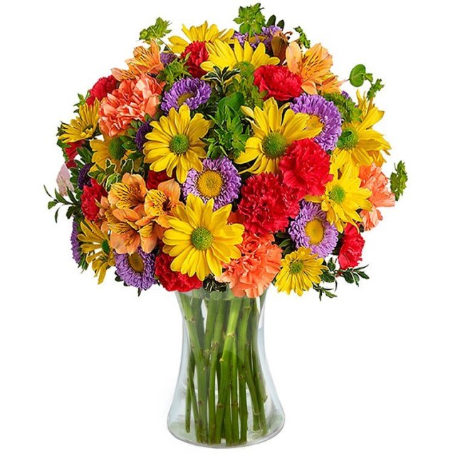 Arranjo flores silvestres em vaso de vidro. <a href="https://www.cestasmichelli.com.br/luxuoso-mix-de-flores-silvestres/p24910/?src=cross_sell_produtos_semelhantes" target="_blank" rel="noopener">Cestas Michelli</a>, R$ 229,90