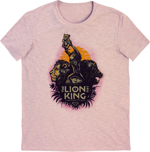 Camiseta Masculina Manga Curta Em Malha De Algodão - Rei Leão - Rosa, R$ 69,99 - Hering