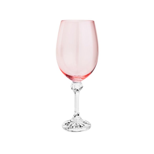 Jogo de taças de cristal Bohemia, de 450 ml. <a href="https://www.francoipresentes.com.br/jogo-tacas-vinho-cristal-ecologico-elisa-rose-450ml-35139-bohemia/p" target="_blank" rel="noopener">Francoi Presentes</a>, R$ 170 jogo com seis taças