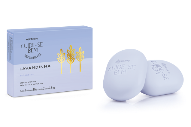 Sabonete em barra Cuide-Se Bem Lavandinha, de O Boticário: sua espuma deliciosamente cremosa deixa a pele com um aroma floral leve e fresco. Sabonete em barra Cuide-Se Bem Lavandinha, de O Boticário: sua espuma deliciosamente cremosa deixa a pele com um aroma floral leve e fresco.