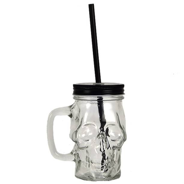 Caneca Caveira (400 ml), de vidro com tampa. <a href="https://www.magazine25.com.br/p/caneca-caveira-de-vidro-com-tampa-e-canudo---400ml" target="_blank" rel="noopener">Magazine 25</a>, R$ 15,22