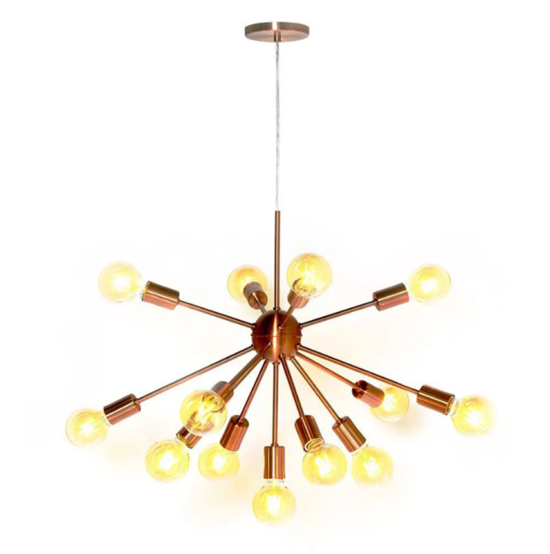 <span style="font-weight:400;">Lustre Pendente Moderno Sputnik Cobre.</span><a href="https://www.casa.center/lustre-pendente-moderno-sputnik-cobre-13-lampadas-nao-inclusas/p?idsku=356&gclid=EAIaIQobChMIpbTWoaad4QIVwlYNCh0CIAx4EAQYAiABEgL4QfD_BwE"><span style="font-weight:400;">Casa.Center</span></a><span style="font-weight:400;">, R$ 449</span>