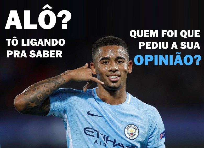 O atacante Gabriel Jesus não poupa os créditos do celular para dar aquela cutucada em quem cuida da vida dele.