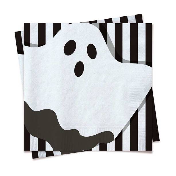 Guardanapo Fantasma, com 20 unidades. <a href="https://www.docemalu.com.br/halloween-guardanapo-fantasma-c-20---cromus/p" target="_blank" rel="noopener">Malu</a>, R$ 12,75