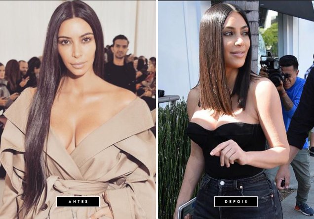 <b>Março de 2017 // Kim KardashianCléo Pires</b> – a empresária andava com cabelos extra longos desde o ano passado, mas agora, resolveu passar as tesouras e adquirir um long bob reto.