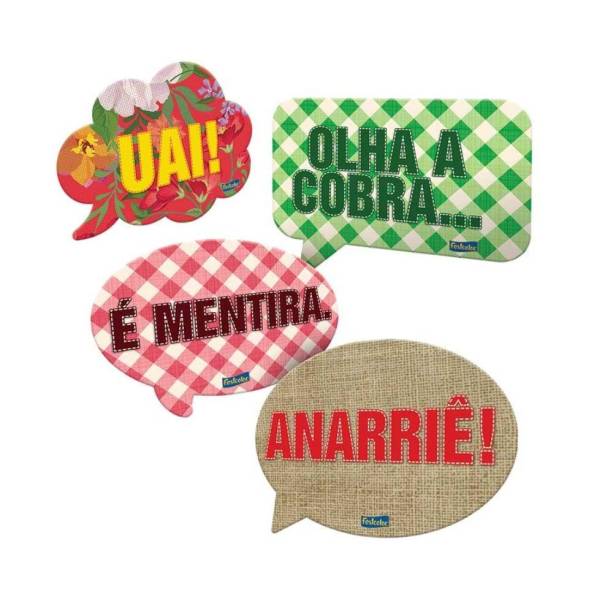 Kit de plaquinhas decorativas de papel cartonado (20 x 15 cm cada). <a href="https://www.casasbahia.com.br/artigosparafestas/itensparadecoracao/decoracaodeambiente/kit-plaquinhas-decorativas-festa-junina-09-unidades-festcolor-12655505.html?rectype=p395_ov_f_s8&recsource=cat-2896" target="_blank" rel="noopener">Casas Bahia</a>, R$ 25,90 com nove unidades