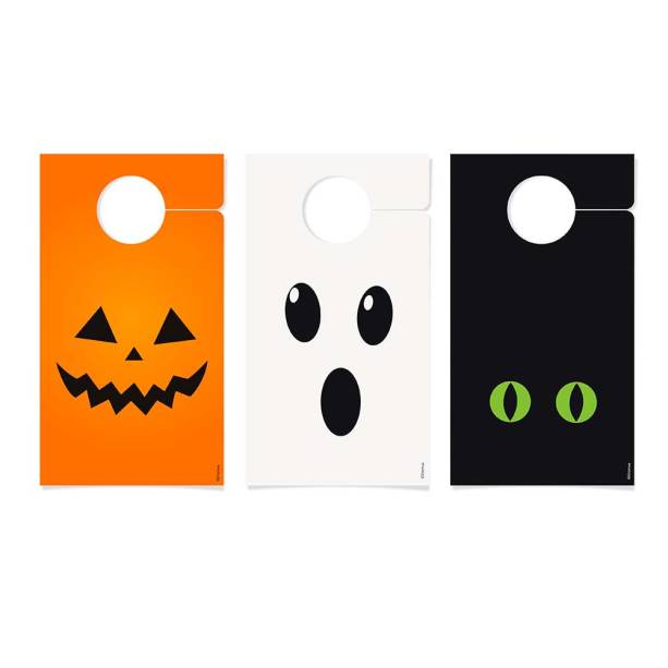 Tags para maçaneta de papel cartão. <a href="https://www.docemalu.com.br/halloween-tag-macaneta-c-8---cromus/p" target="_blank" rel="noopener">Malu</a>, R$ 7,96 com 8 unidades