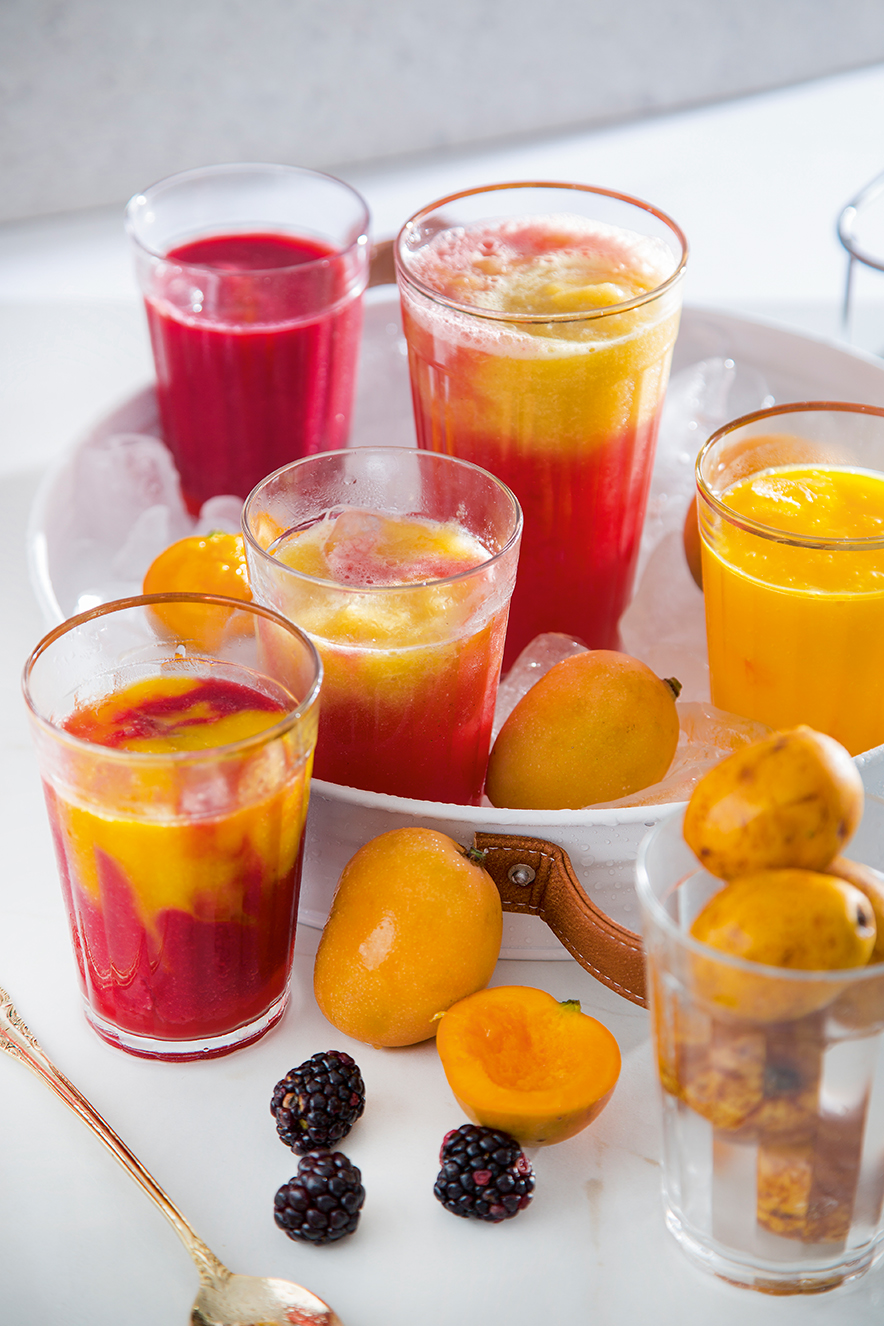 Suco de amora e manga-ouro