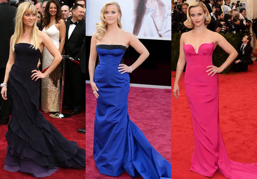 <strong>Reese Witherspoon // tomara que caia com cauda</strong> - o visual com pegada retrô é a cara de eventos chiques.