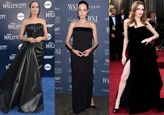 <strong>Angelina Jolie // tomara que caia preto </strong>- dos modelos <em>minimal </em>aos com fendas poderosas, o que vale é ser preto.