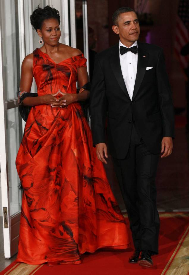 Vestido: Alexander McQueen // Evento: Jantar para o presidente chinês // Data: 19.01.11 Vestido: Alexander McQueen // Evento: Jantar para o presidente chinês // Data: 19.01.11