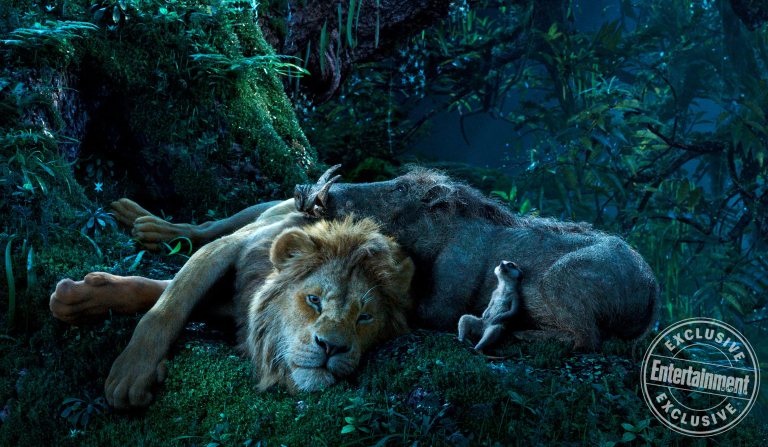 Simba, Timão e Pumba em 'O Rei Leão'