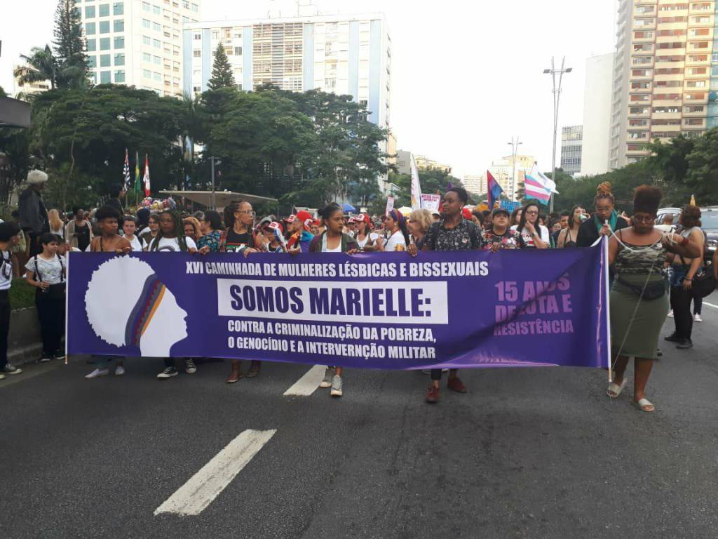 Viúva de Marielle participa da Caminhada de Mulheres Lésbicas e Bissexuais