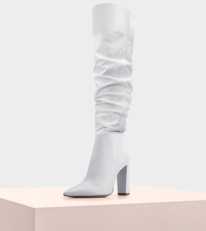 BOOT ANNA SLOUCH 100 NAPPA WHITE