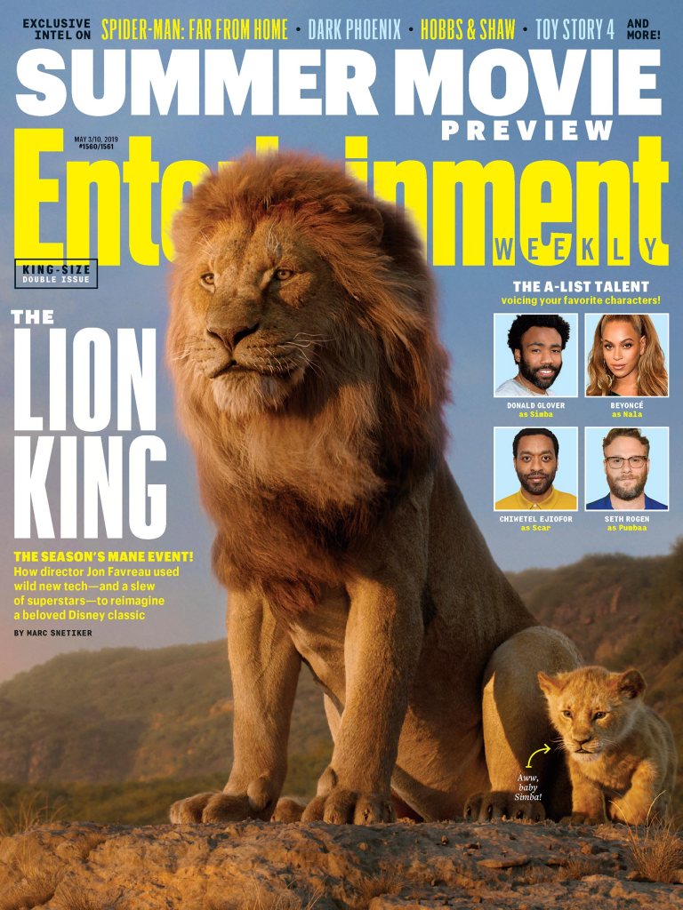 Capa Entertainment Weekly de 'O Rei Leão'
