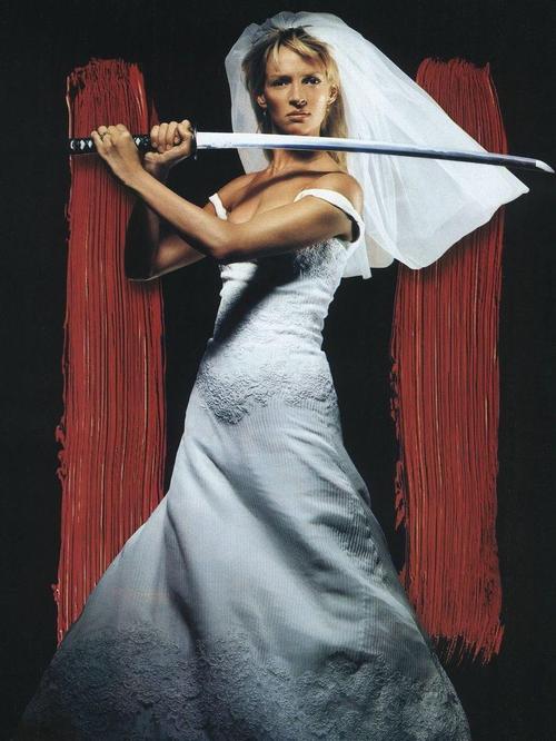 Beatrix Kiddo, interpretada por Uma Thurman, em "Kill Bill (2003)"