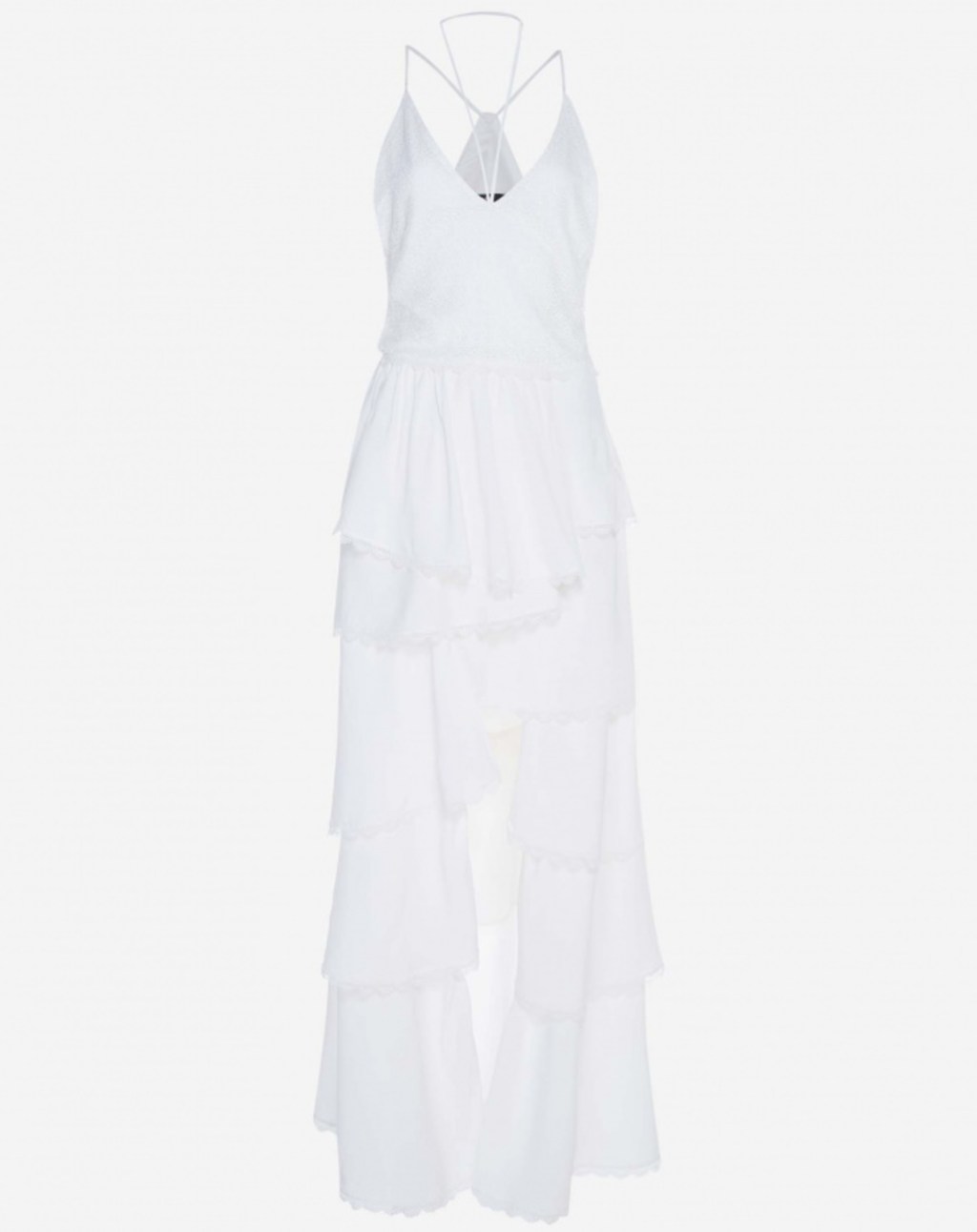 AMARO - Vestido assimétrico com renda guipir - R$ 199,90