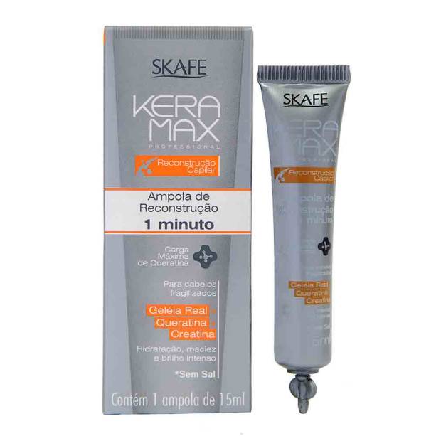 <b>Skafe</b> Keramax Reconstrução Capilar - Ampola 1 minuto - 15ml -  <b>R$ 7,10</b>