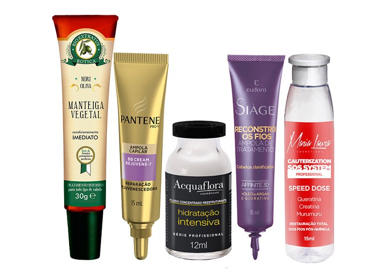 23 ampolas a partir de R$ 3 para recuperar os cabelos dos danos do inverno